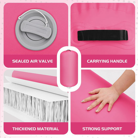 Opblaasbare turnmat 3 m met air roller – 10 cm dik – gymnastiekmat met elektrische pomp voor tumbling en cheerleading