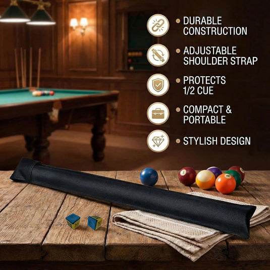 Biljartkeu Hoes met Draagriem – Beschermtas voor Pool Cue & Snooker – Inclusief Handschoen