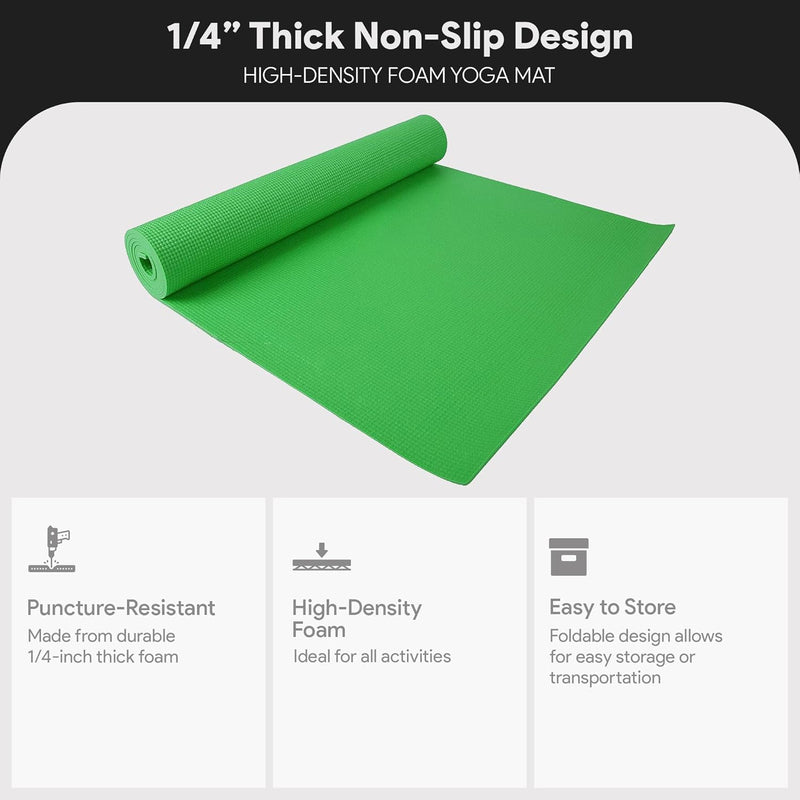 Laden Sie das Bild in Galerie -Viewer, Yogamat schuim antislip 6 mm groen met draagriem
