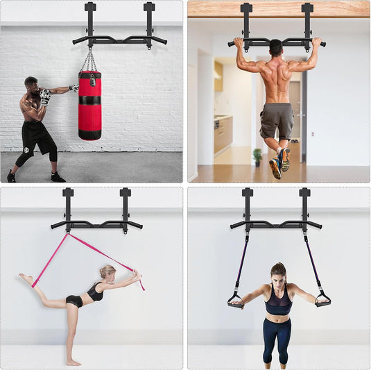 Optrekstang voor plafondmontage met 4 gripposities tot 227 kg – pull-up bar – krachttraining