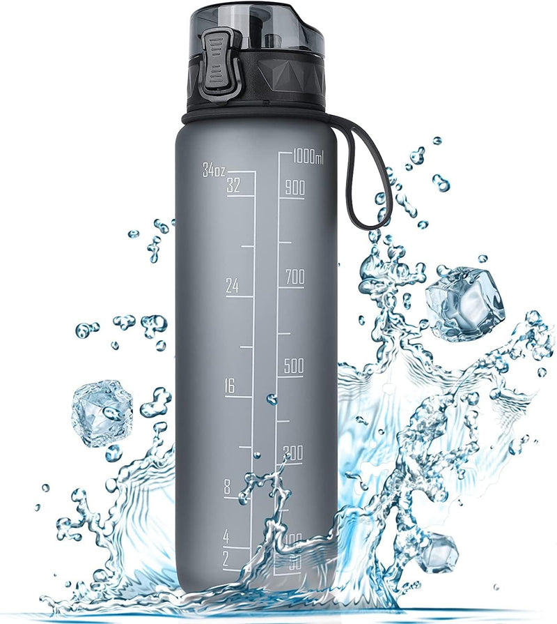 Laden Sie das Bild in Galerie -Viewer, Drinkfles 1 liter BPA-vrij met antislip grip en lekvrije sluiting – waterfles – sportfles
