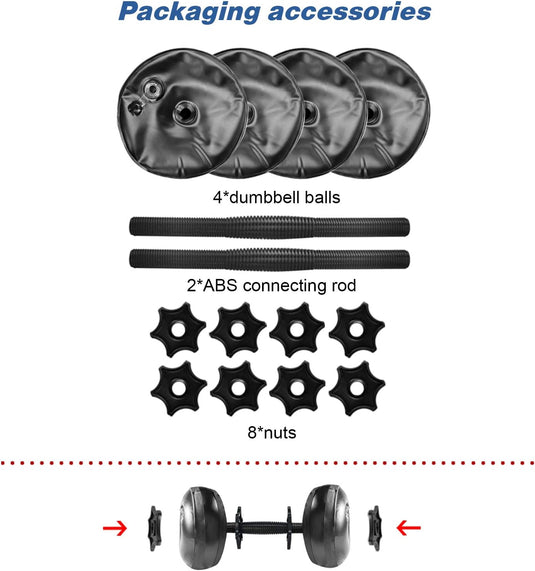 Adjustable water dumbbell set for home and travel