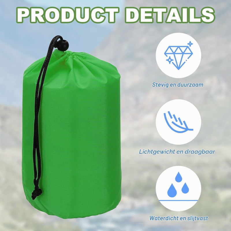 Załaduj obraz do przeglądarki galerii, Waterdichte opbergzakken 2 stuks 13 x 25 cm met trekkoord donkergrijs – stuff sacks – camping accessoires
