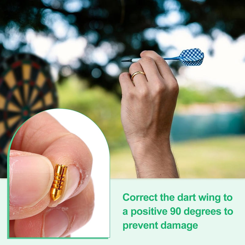 Załaduj obraz do przeglądarki galerii, Dart flight protectors 12 stuks van aluminium goud – 90 graden flight savers – dart accessoires
