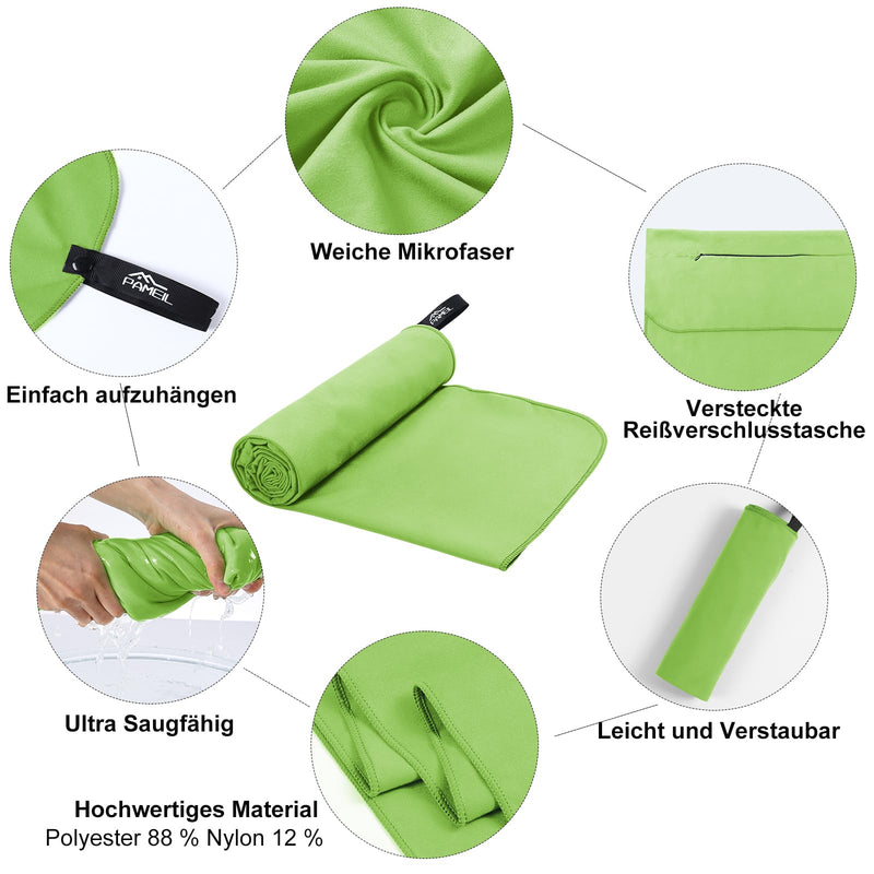 Laden Sie das Bild in Galerie -Viewer, Fitnesshanddoek Microvezel 120x50 cm Sneldrogend met Ritsvak – Sporthanddoek – Reishanddoek
