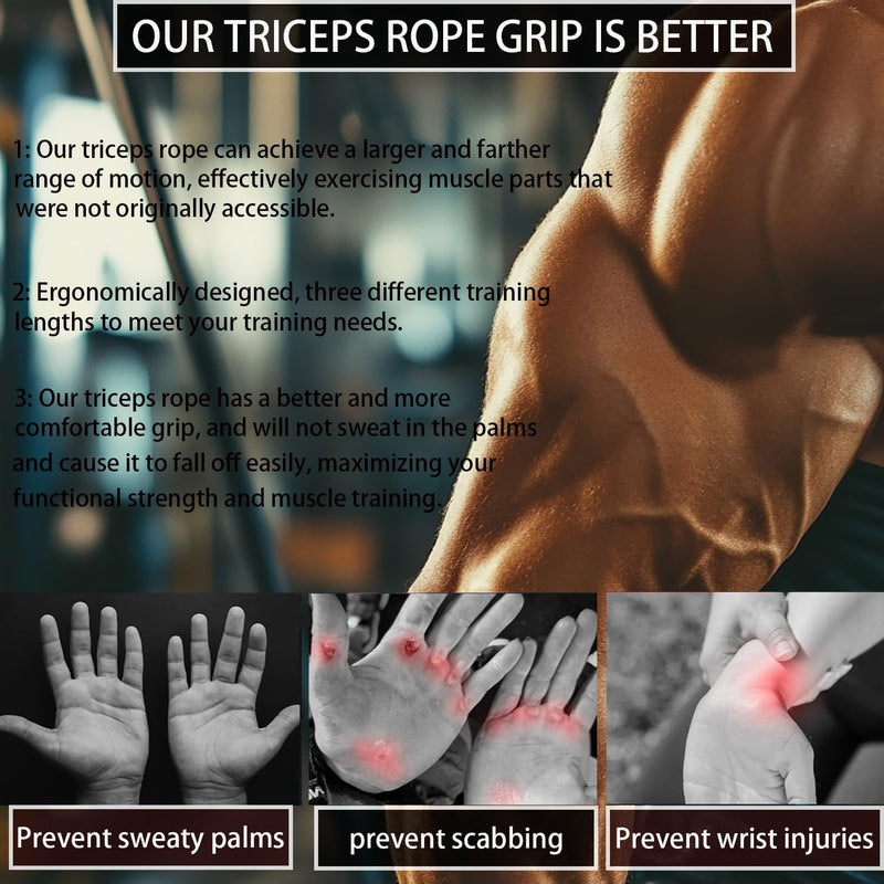 Laden Sie das Bild in Galerie -Viewer, triceps touw fitness apparatuur, krachttraining Spantouw wordt geleverd met opbergtas, Triceps-trainer voor lat pulldowns, geschikt voor triceps krachttraining gym accessoire

