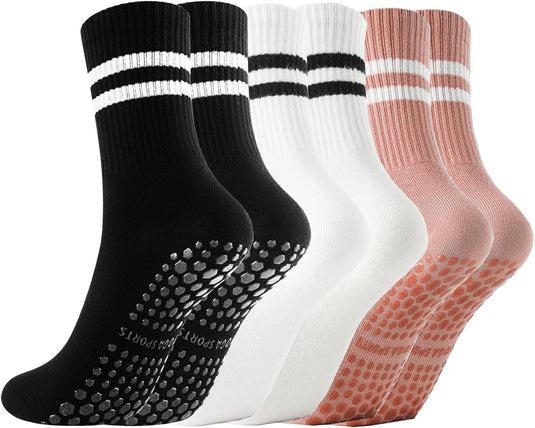Pilates antislip sokken 3 paar met siliconen grip – yoga sokken – fitness sokken