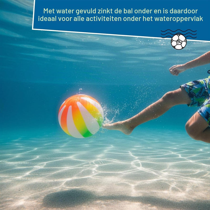 Laad afbeelding in Galerijviewer, Opblaasbare duikbal 20 cm met water- en luchtvulling inclusief pomp – onderwaterspel – zwembalspeelgoed
