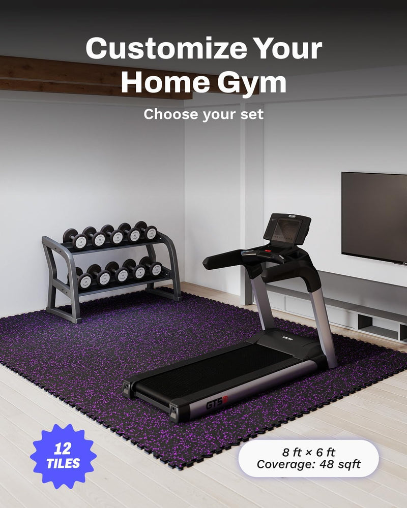 Load image into Gallery viewer, Puzzelmat fitness 12 stuks – 60 x 60 x 1,4 cm – antislip rubber en EVA vloerbescherming voor homegym – zwart/wit
