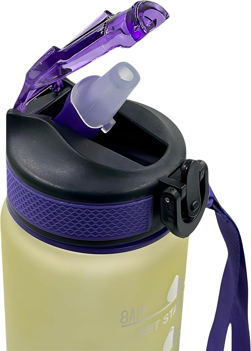 Laden Sie das Bild in Galerie -Viewer, Waterfles met rietje en tijdmarkering 1 liter

