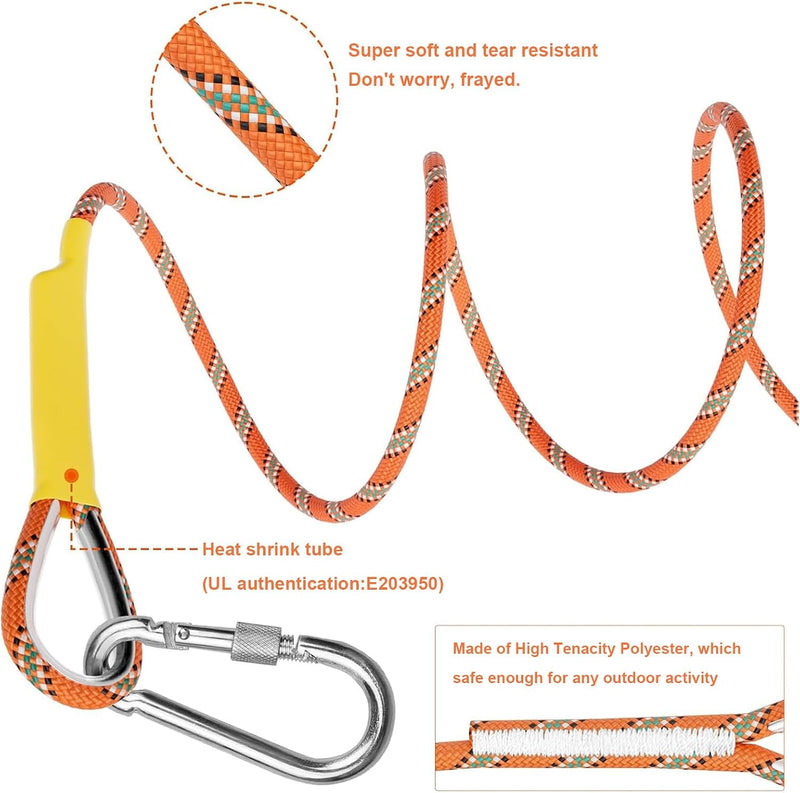 Load image into Gallery viewer, Statisch outdoor touw 10 m x 8 mm – nylon touw met 2 stalen haken voor camping en survival

