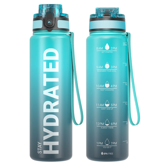 Drinkfles 750 ml BPA-vrij met tijdmarkeringen en lekvrije dop – waterfles – sportfles