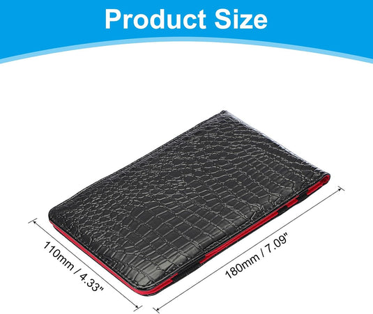 Golf-Scorekartenhalter 18 x 11 cm aus schwarzem PU-Leder – Scorekartenhalter – Golfzubehör