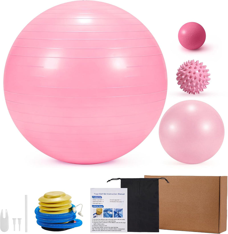 Laden Sie das Bild in Galerie -Viewer, Gymnastiekbalset 4-delig met pilatesbal en massageballen – yoga – core training – fitness
