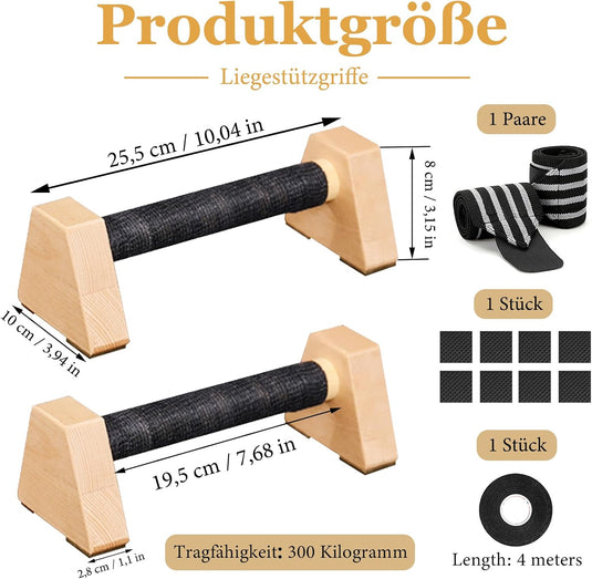 Houten push-up bars 2 stuks voor calisthenics en handstand – parallettes – opdruksteunen
