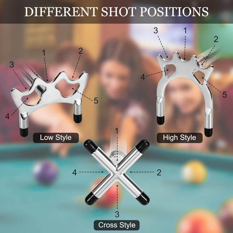 Load image into Gallery viewer, Billiard Cue Extendable Billiard Cue with 3 Pieces Detachable Brass Bridge Head Bridge Holder Billiard Accessories for Billiard Table, Snooker, Game, Match (Silver)
