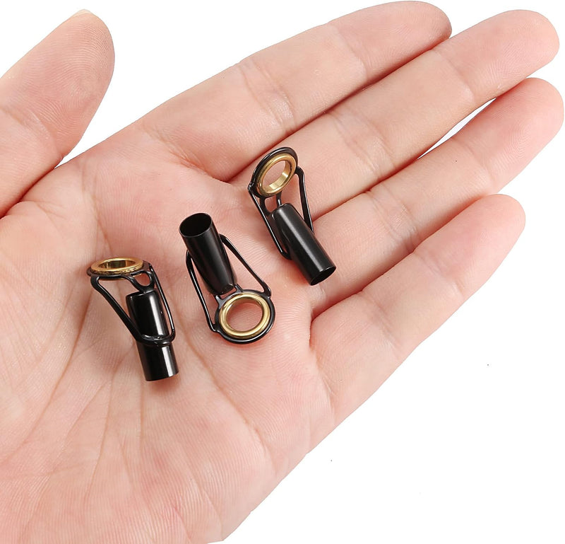 Load image into Gallery viewer, Hengel topogen 3 stuks 1 mm van roestvrij staal zwart-goud – hengeltop reparatieset – visaccessoires

