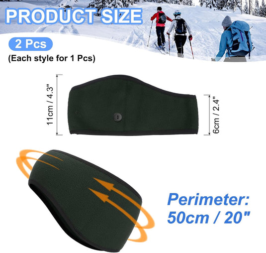 Fleece oorwarmers 2 stuks – warme sporthoofdbanden – hardloop fiets accessoires