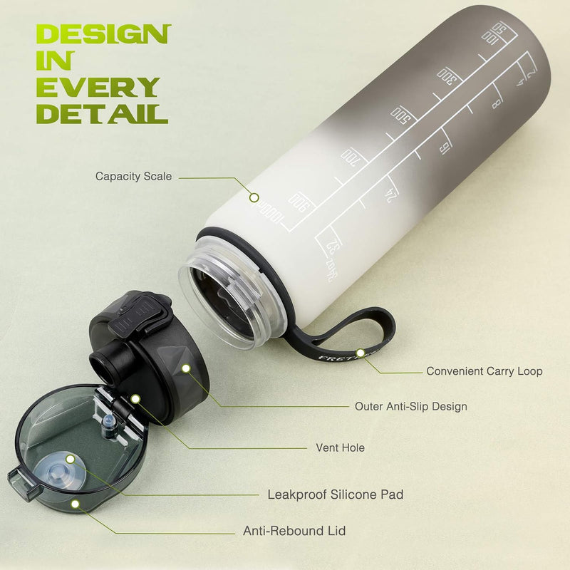 Laden Sie das Bild in Galerie -Viewer, Drinkfles 1 liter BPA-vrij met antislip grip en lekvrije sluiting – waterfles – sportfles
