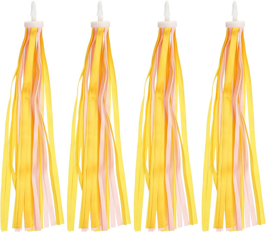 Décoration de guidon de vélo avec rubans flottants, 2 paires, 25 cm – décoration de poignées – accessoires de vélo pour enfants et trottinettes