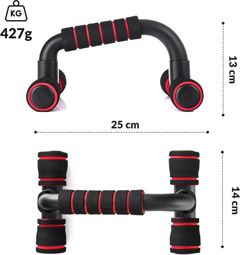 Laad afbeelding in Galerijviewer, Opvouwbare push-up bars 2 stuks met schuimhandgrepen tot 200 kg – parallettes – calisthenics
