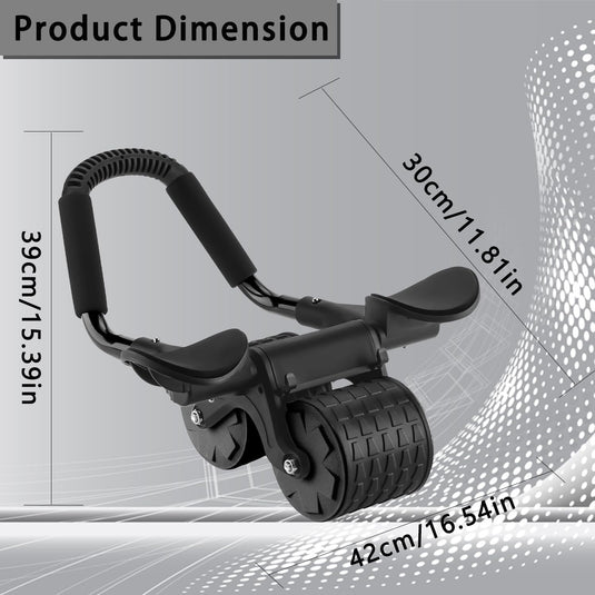 Ab roller met elleboogsteun automatische terugslag en dubbele wielen – buikspiertrainer – ab wheel