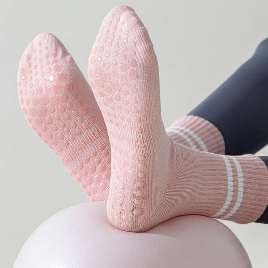 Antislip sokken dames 4 paar maat 35-40 met siliconen grip – yoga pilates trampoline sokken