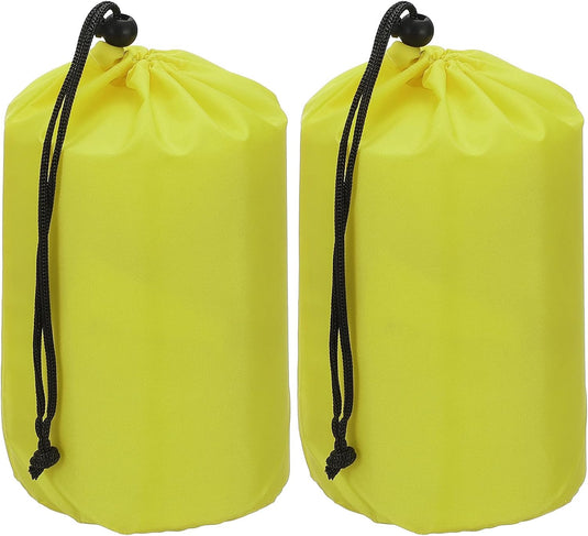 Waterdichte opbergzakken 2 stuks 13 x 25 cm met trekkoord donkergrijs – stuff sacks – camping accessoires