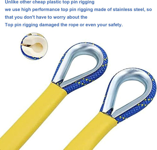 Statisch outdoor touw 10 m x 8 mm – met 2 karabijnhaken voor camping en buitengebruik