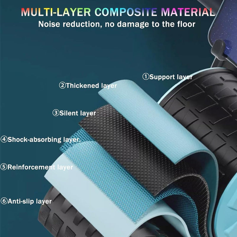 Laad afbeelding in Galerijviewer, Ab roller met automatische rebound 4 wielen en elleboogsteun – buikspiertrainer – ab wheel
