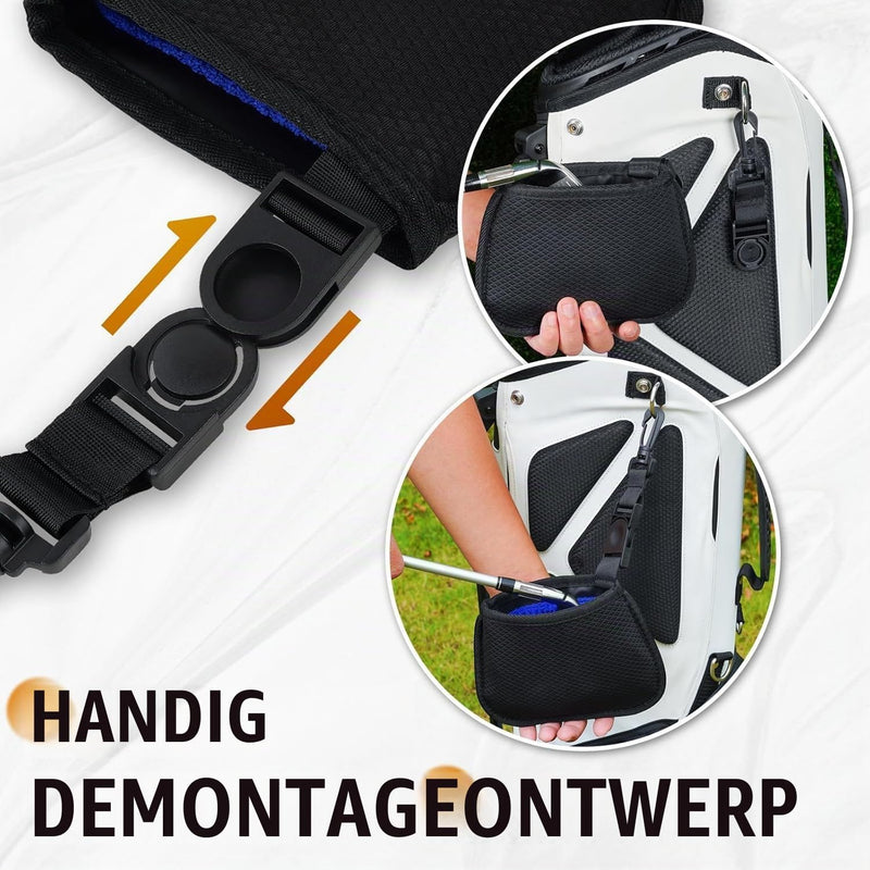 Laden Sie das Bild in Galerie -Viewer, Golfclub-Reinigungstasche mit wasserdichter Innenlage und abnehmbarem Clip – Golfballreiniger – Golfpflege
