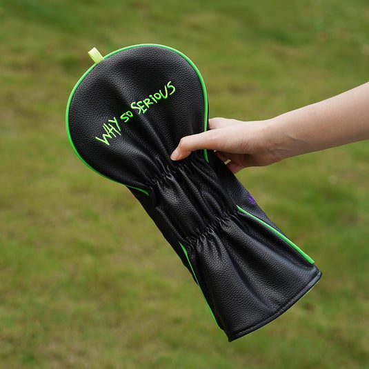Osłona na putter golfowy do puttera typu mallet DF3, z haftem HAHA i zapięciem magnetycznym – osłona na putter – akcesoria golfowe