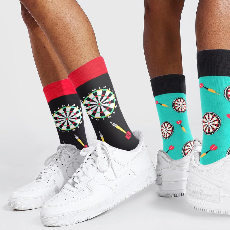 Charger l’image dans la visionneuse de galerie, Chaussettes de fléchettes 3 paires en coton avec motif de fléchettes pour hommes taille 39-46 – vêtements de fléchettes – cadeau pour joueur de fléchettes
