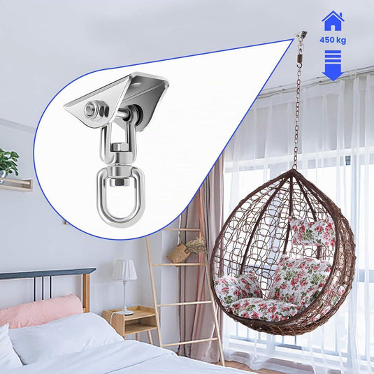 Schommelhaken 2 stuks 360° draaibaar van roestvrij staal tot 400 kg – ophanghaken – schommel accessoires