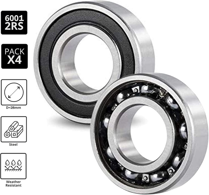 Laad afbeelding in Galerijviewer, Kogellagers 6006-2RS set van 5 30 x 55 x 13 mm
