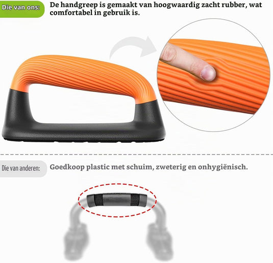 Push-up bars met ergonomische handgrepen en antislip basis – opdruksteunen – krachttraining