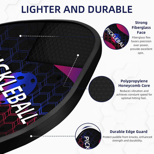Pickleball set met 4 rackets en 4 ballen