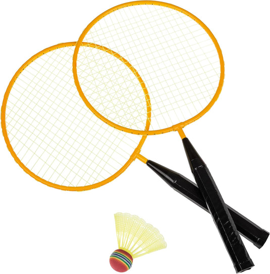 Set da badminton per bambini con 2 racchette da 43 cm, volano e borsa per il trasporto inclusi – badminton per bambini – gioco all'aperto