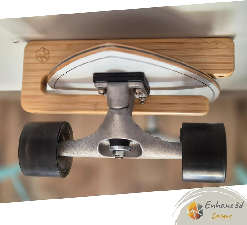 Laad afbeelding in Galerijviewer, Skateboard wandhouder van bamboe voor skateboard longboard en snowboard – verticale boardhouder
