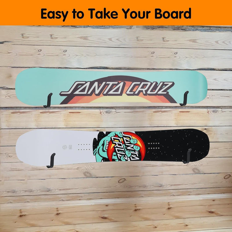 Laden Sie das Bild in Galerie -Viewer, Board wandhouders 4 stuks van metaal zwart – horizontale skateboard snowboard longboard houders
