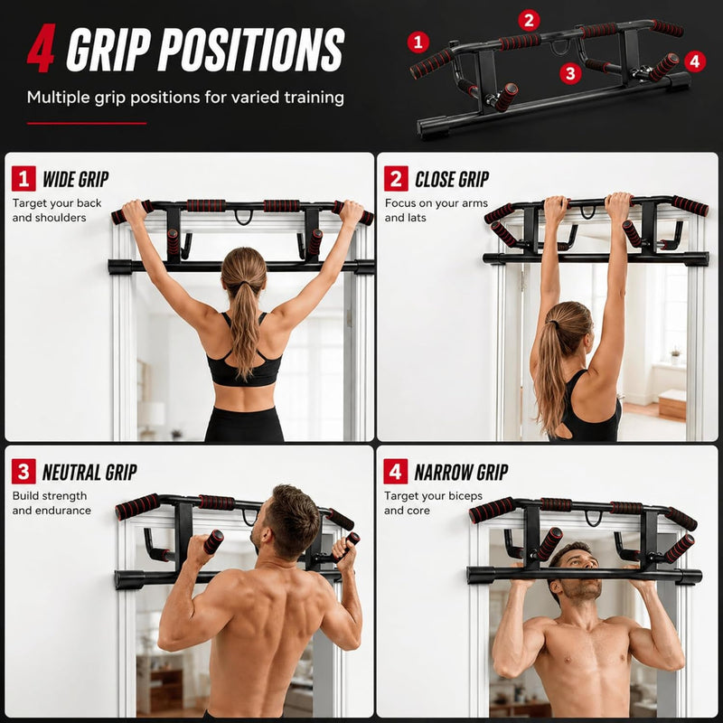 Laad afbeelding in Galerijviewer, Opvouwbare optrekstang voor deurkozijn zonder boren tot 200 kg – pull-up bar – calisthenics
