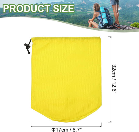 Waterdichte opbergzak 11 x 20 cm met trekkoord oranje – stuff sack – camping accessoires