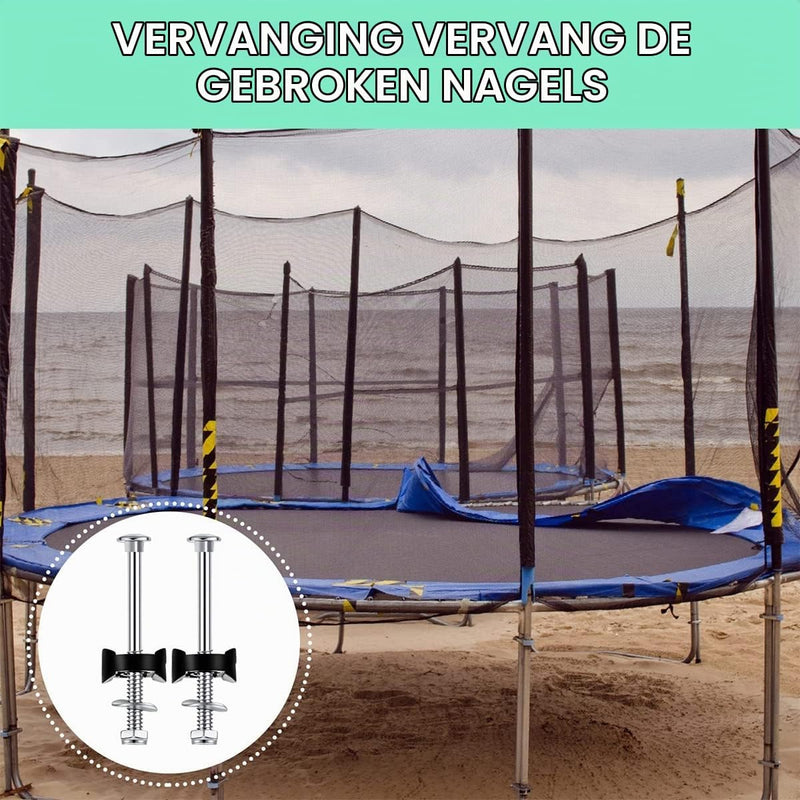 Load image into Gallery viewer, Trampoline schroeven 6 stuks 78 mm van verzinkt staal met sleutel – bevestigingsbouten – trampoline accessoires
