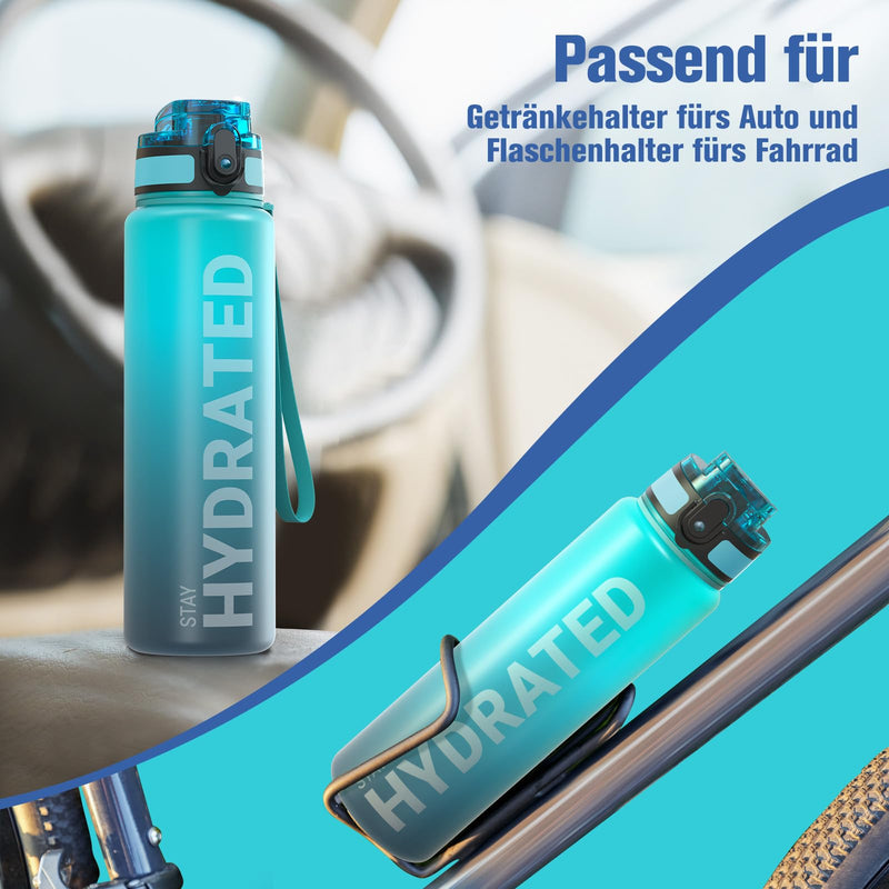 Laden Sie das Bild in Galerie -Viewer, Drinkfles 750 ml BPA-vrij met tijdmarkeringen en lekvrije dop – waterfles – sportfles
