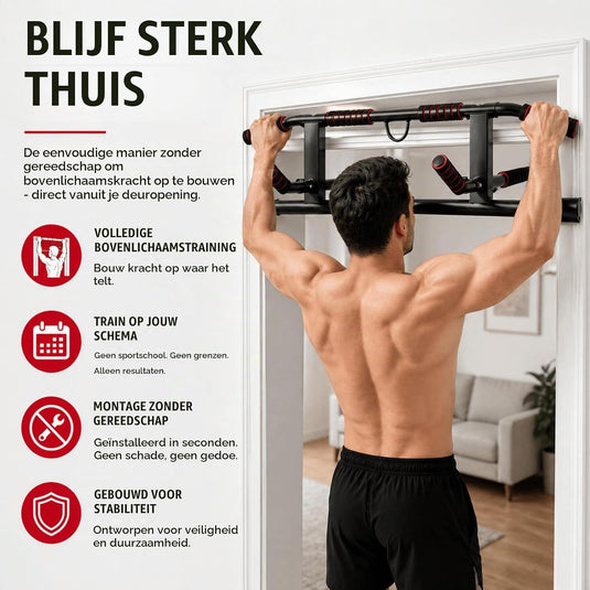 Opvouwbare optrekstang voor deurkozijn zonder boren tot 200 kg – pull-up bar – calisthenics