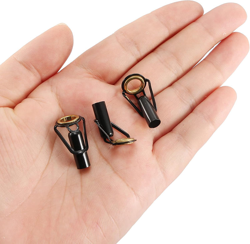 Load image into Gallery viewer, Hengel topogen 3 stuks 1 mm van roestvrij staal zwart-goud – hengeltop reparatieset – visaccessoires
