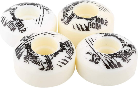 Skateboardwielen 52 x 30 mm 100A PU 4 stuks wit – vervangingswielen – skateboard accessoires