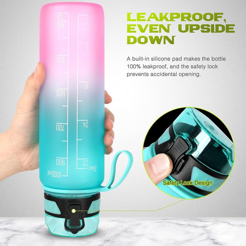 Laden Sie das Bild in Galerie -Viewer, Drinkfles 1 liter BPA-vrij met antislip grip en lekvrije sluiting – waterfles – sportfles
