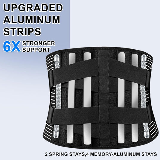 Ceinture dorsale ajustable taille L avec tiges de soutien métalliques et support lombaire respirant – bandage dorsal – soutien du bas du dos