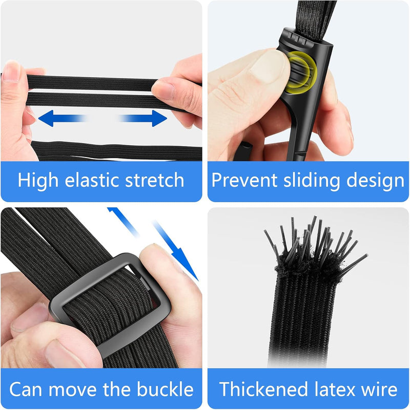 Load image into Gallery viewer, Elastische bagagespanners met haken en bagagenet – 3-delig
